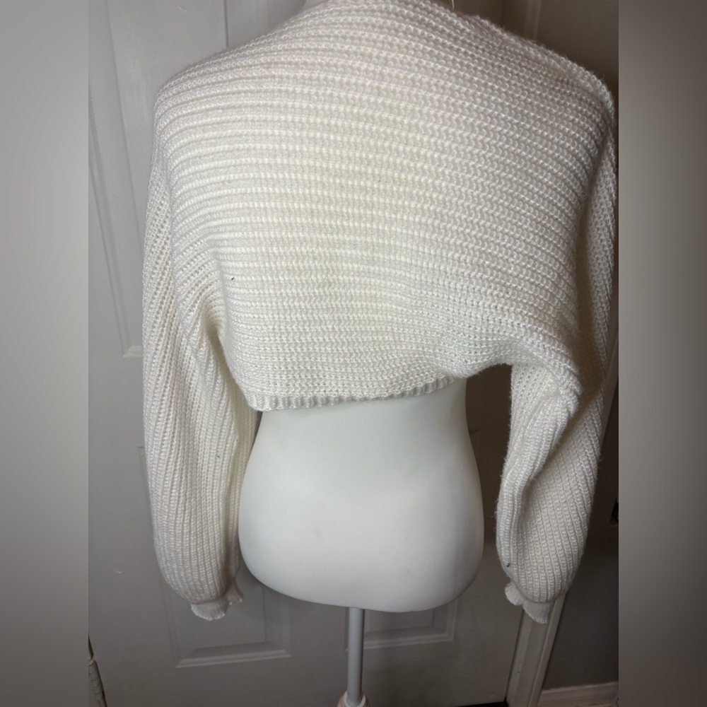 SHEIN | NWOT size large |  White Women's Sweater bolero. Chunky knit - Picture 4 of 12